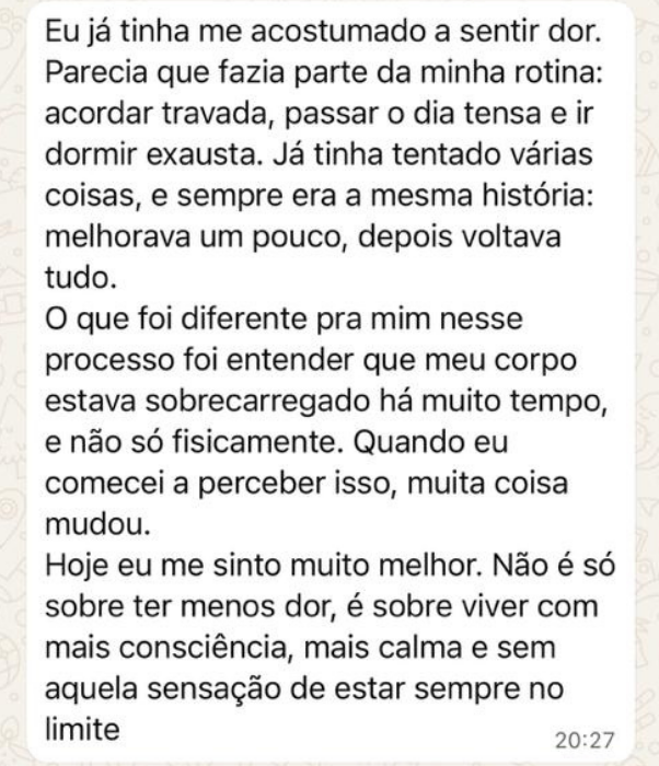 Depoimento de aluna